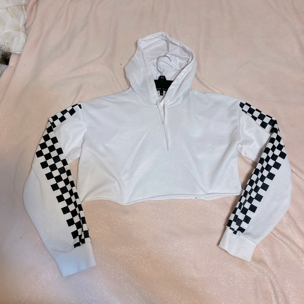 S Rue21 Crop Hoodie w/ Checkers